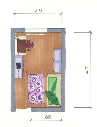 Planung Grundriss farbig