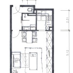 Grundrißplan Wohnung und Küche